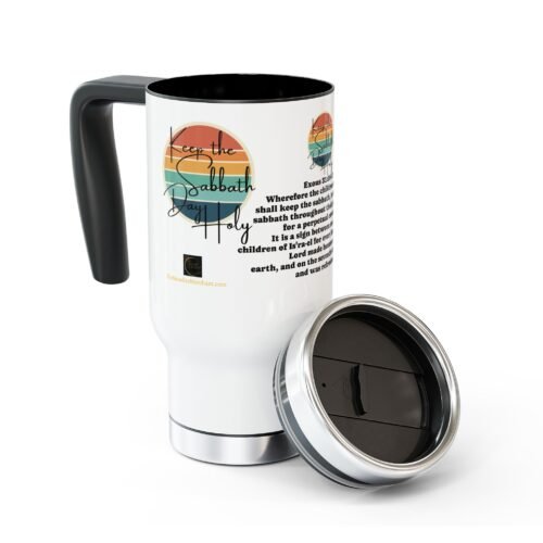 Keep the Sabbath Day Holy™ Stainless Steel Travel Mug with Handle, 14oz