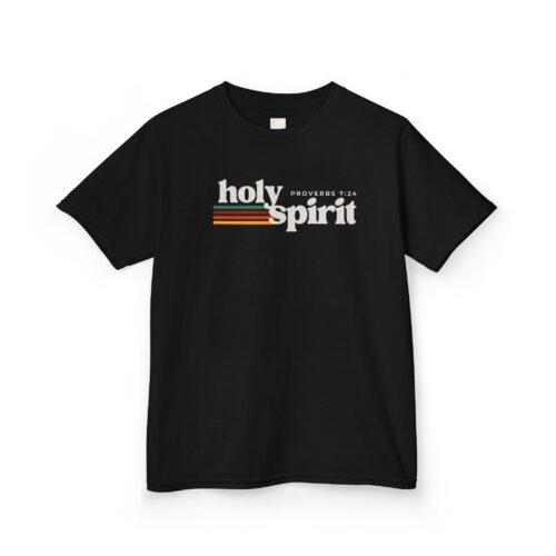 Kids Holy Spirit Tee - Proverbs 3:24 Black Cotton T-Shirt
