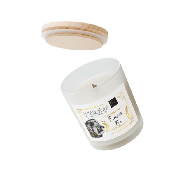 The Israelite Merchant™ Fraser Fir Bible Verse Candle – 11oz Frosted Glass with Wooden Wick | Scripture Candle for Set-Apart Living & Holy Day Peace