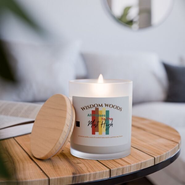 Wisdom Woods™ Frosted Glass Candle – "All Praises to the Most High" Collection by The Israelite Merchant™