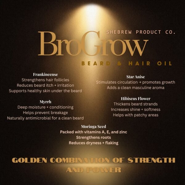 Gold BroGrow Oil #6 Product Picture Wholesale BroGrow™ by SheBrew Product Co. Signature Premium Beard & Hair Oil (2 oz)