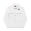 "All Praises to the Most High" Denim Jacket | White Denim & Classic Blue | Unisex | Embroidered | Set-Apart Statement Piece