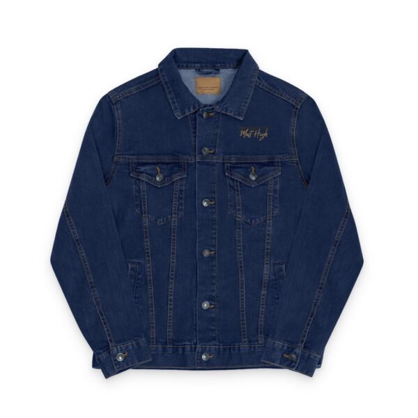 "All Praises to the Most High" Denim Jacket | White Denim & Classic Blue | Unisex | Embroidered | Set-Apart Statement Piece