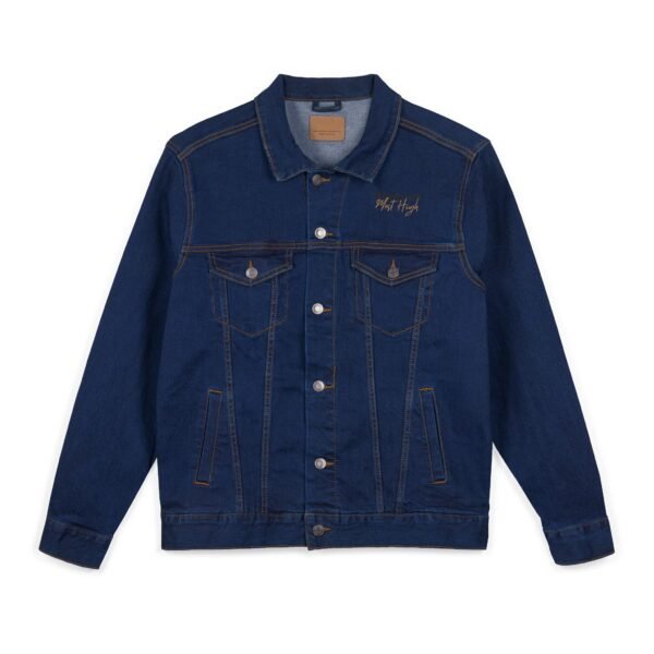 "All Praises to the Most High" Denim Jacket | White Denim & Classic Blue | Unisex | Embroidered | Set-Apart Statement Piece